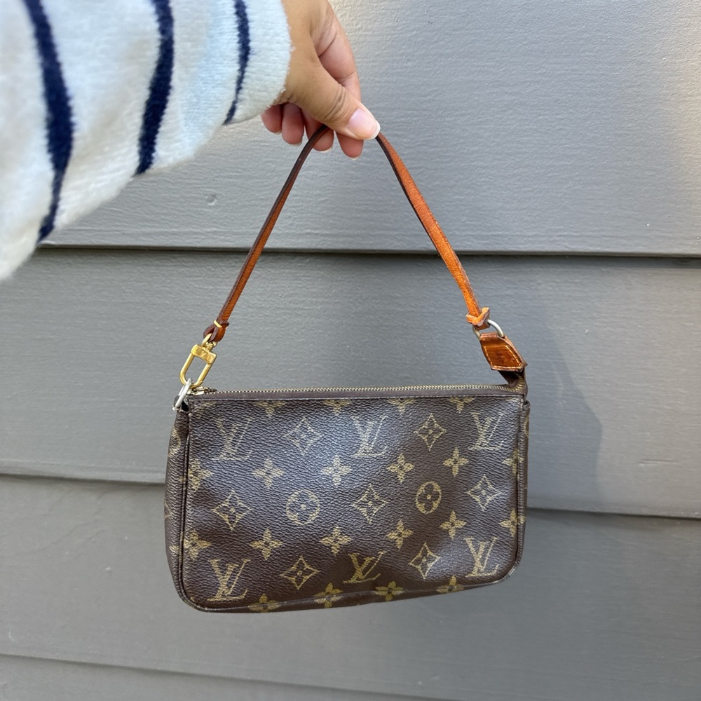 SOLD Vintage Authentic Louis Vuitton Brown Monogram Pochette Bag